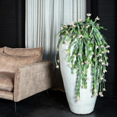 Izze White glazed ceramic extreme pot high 58x116cm PTMD - Pot - PTMD - livinglovely.nl
