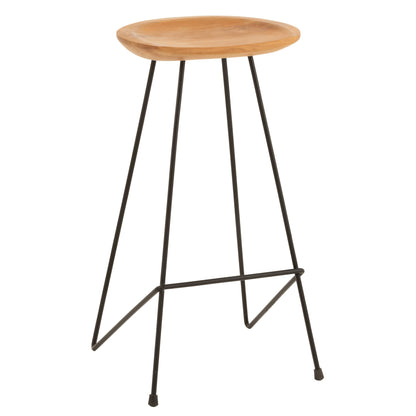 Barstoel Teak Hout/IJzer Naturel J-Line