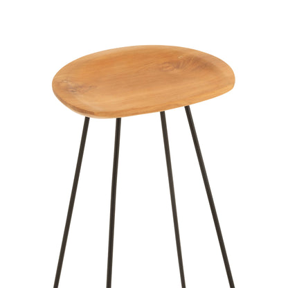 Barstoel Teak Hout/IJzer Naturel J-Line