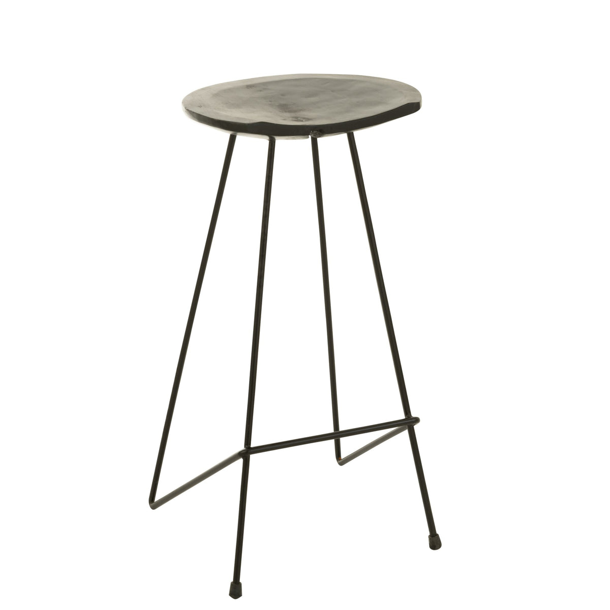 J-Line Barstoel Teak Hout/IJzer Zwart