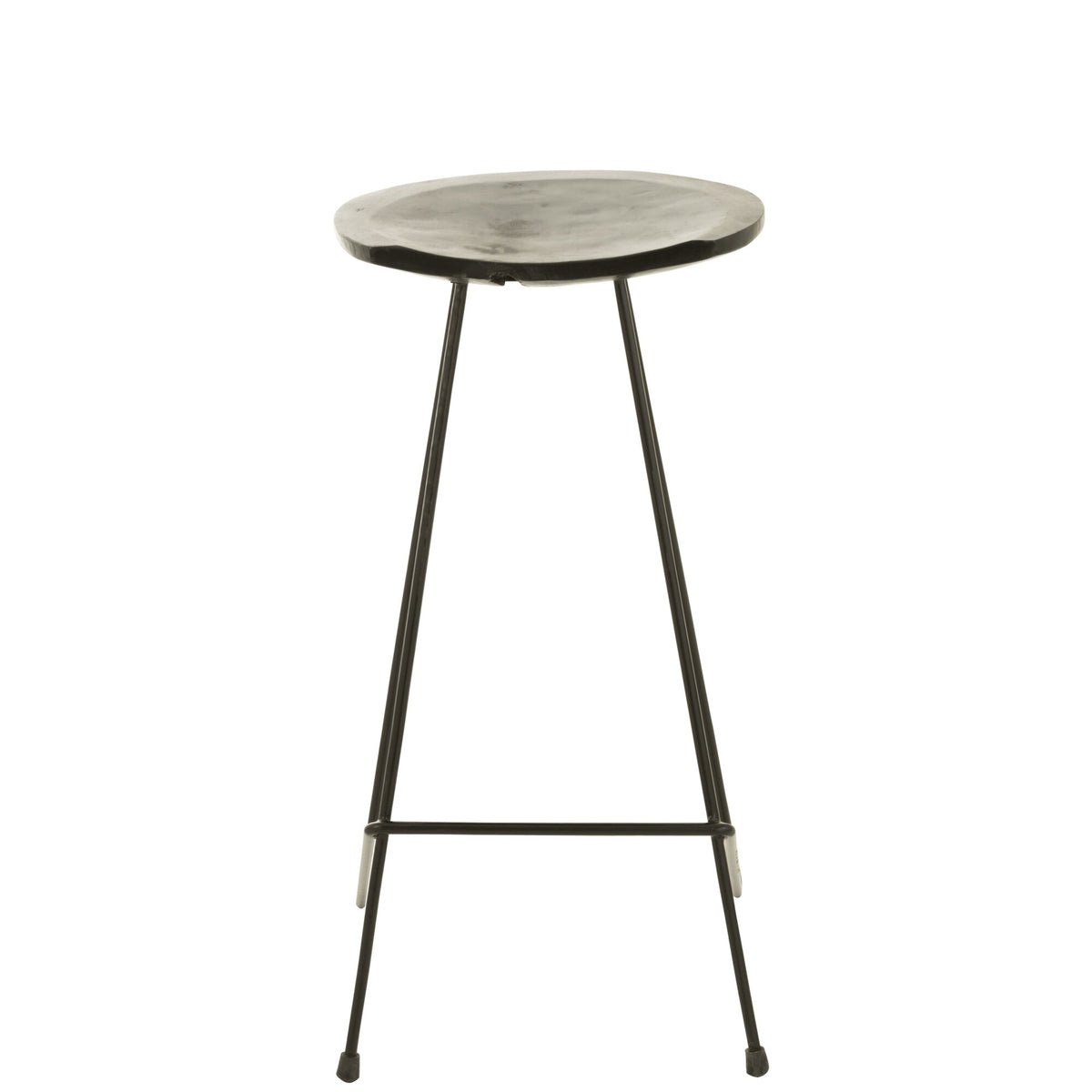 J-Line Barstoel Teak Hout/IJzer Zwart
