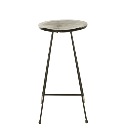J-Line Barstoel Teak Hout/IJzer Zwart
