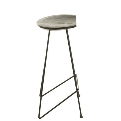 J-Line Barstoel Teak Hout/IJzer Zwart