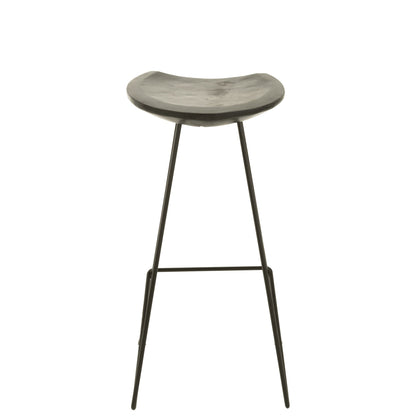 J-Line Barstoel Teak Hout/IJzer Zwart