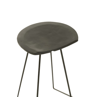 J-Line Barstoel Teak Hout/IJzer Zwart