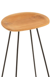 J-Line Barstoel Teakhout Ijzer Naturel - Barkruk - J-Line - livinglovely.nl