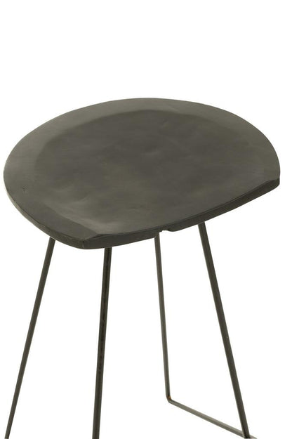 J-Line Barstoel Teakhout Ijzer Zwart - Barkruk - J-Line - livinglovely.nl