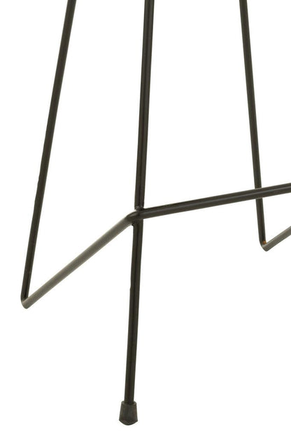 J-Line Barstoel Teakhout Ijzer Zwart - Barkruk - J-Line - livinglovely.nl