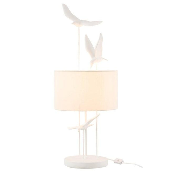 Tafellamp Vogels Poly Wit/Beige