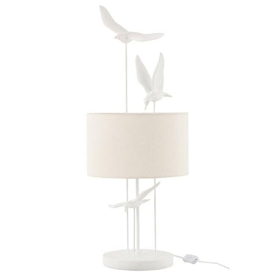 Tafellamp Vogels Poly Wit/Beige