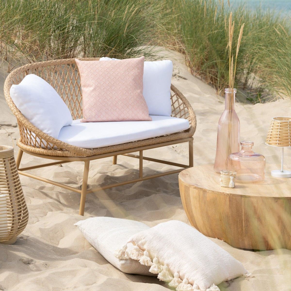 Salontafel Camille Mangohout Naturel - Salontafel - J-Line - livinglovely.nl