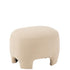 J-Line Witte Poef Gebreid Textiel/Hout J-Line - Poef - J-Line - livinglovely.nl