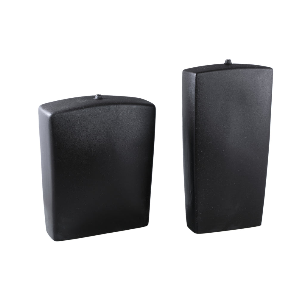 Janettee Black rectangle shaped ceramic bottle L PTMD - Vaas - PTMD - livinglovely.nl