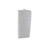 Janettee White rectangle shaped ceramic bottle L PTMD - Vaas - PTMD - livinglovely.nl