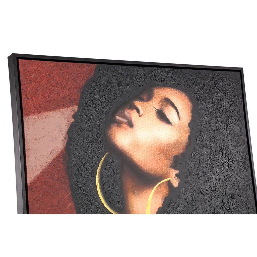 Janicia Black Polyester Painting Woman PTMD - Schilderij - PTMD - livinglovely.nl