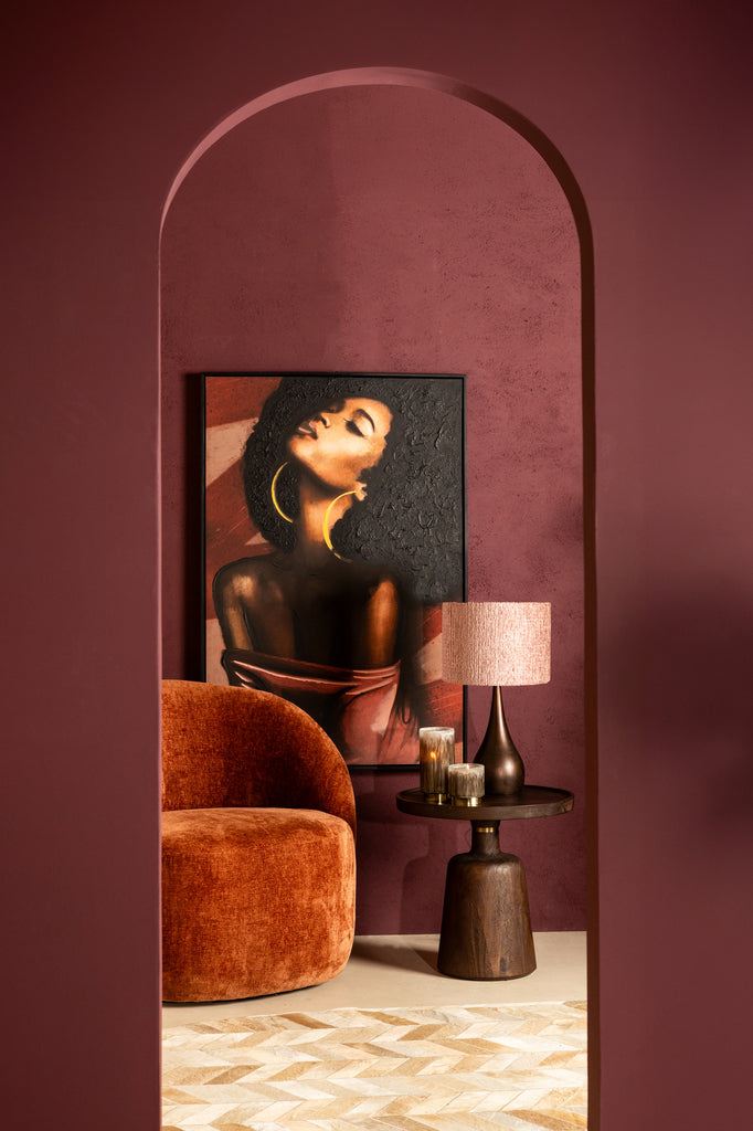 Janicia Black Polyester Painting Woman PTMD - Schilderij - PTMD - livinglovely.nl
