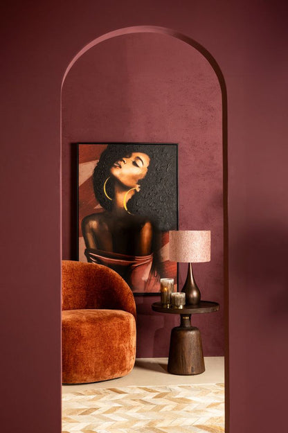 Janicia Black Polyester Painting Woman PTMD - Schilderij - PTMD - livinglovely.nl