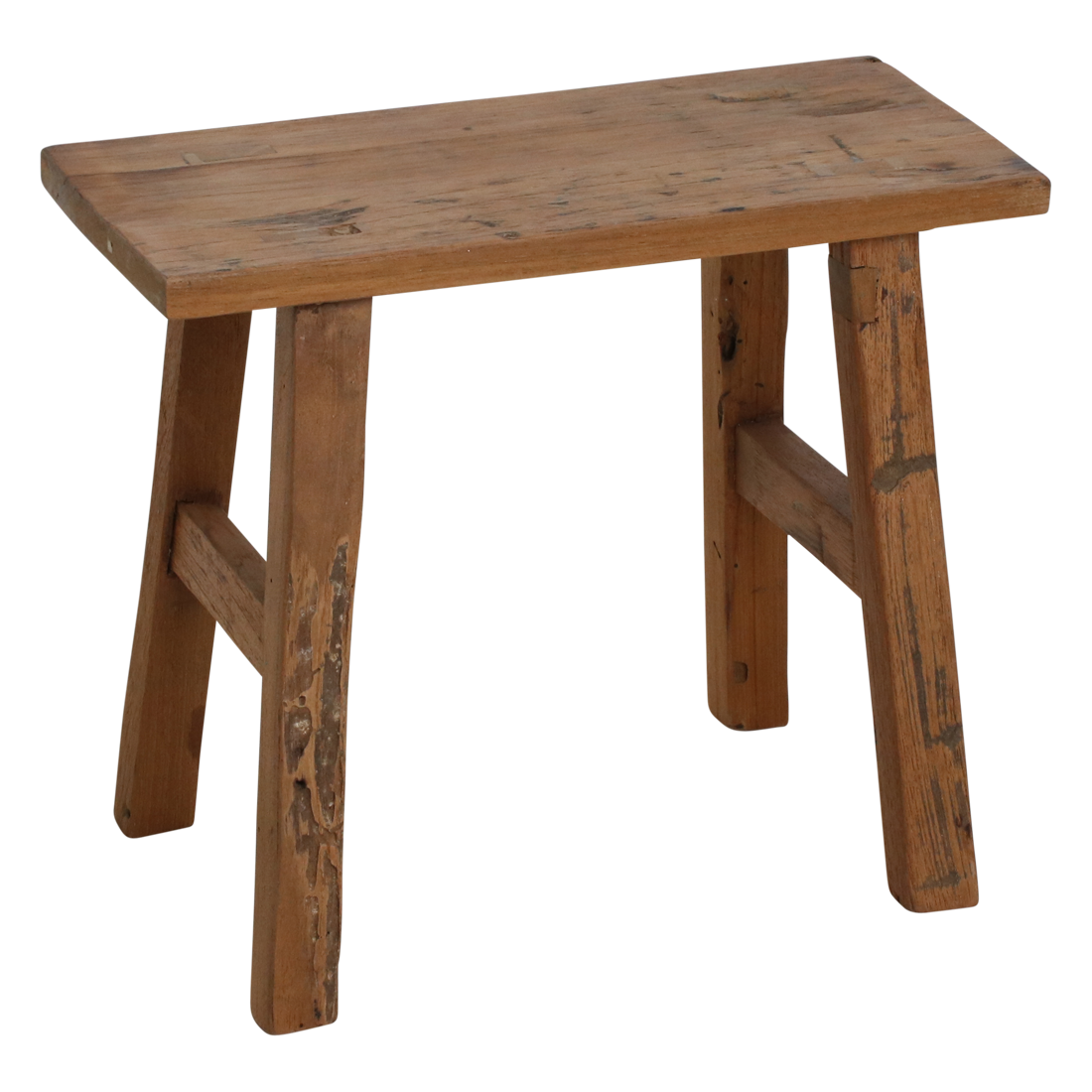 Java Carpenter bankje 35cm van Raw Materials, laag bankje van gerecycled teakhout in naturel