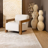 Jazel wandpaneel large van PTMD in een interieur, wit MDF met golvend patroon