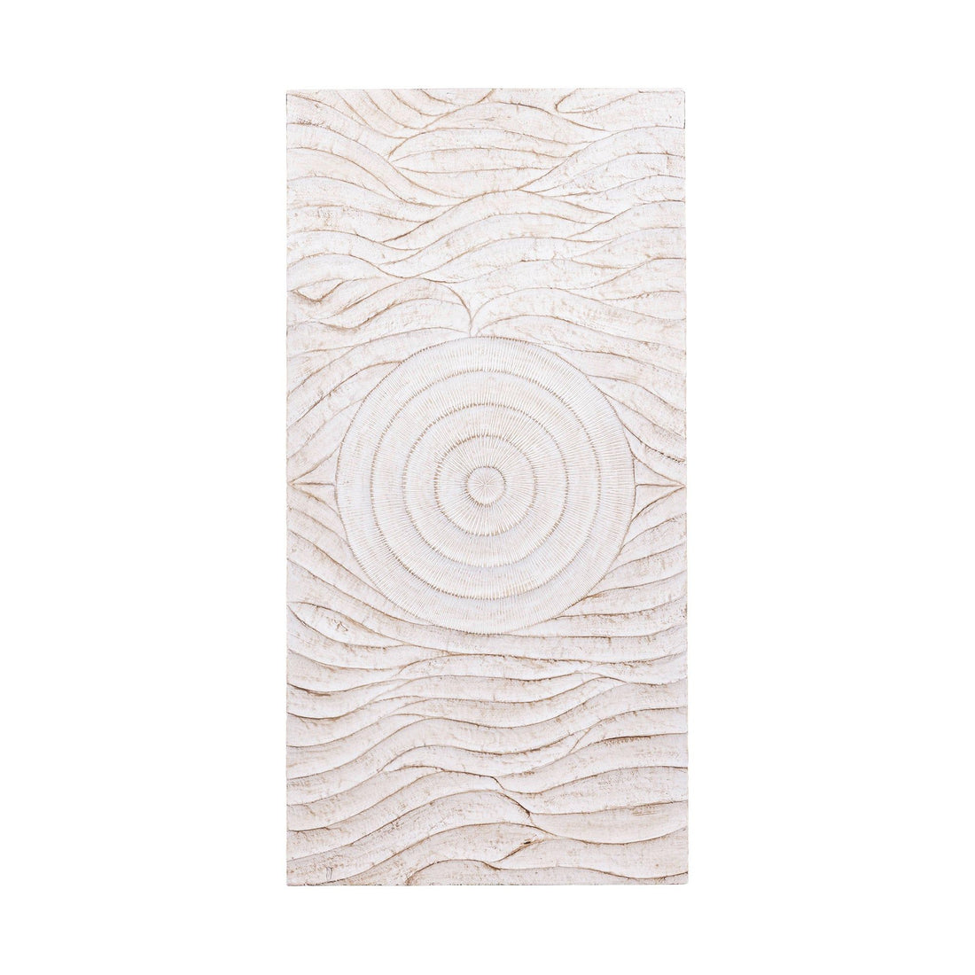 Jazel wandpaneel small van PTMD, gebroken wit MDF paneel met golfpatroon