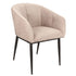 Jeno Cream 04 Aura Fabric Armchair Black Legs Eetkamerstoel PTMD - Eetkamerstoel - PTMD - livinglovely.nl