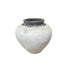 Jinsu White round GRC jar pot w dark border S PTMD - Pot - PTMD - livinglovely.nl
