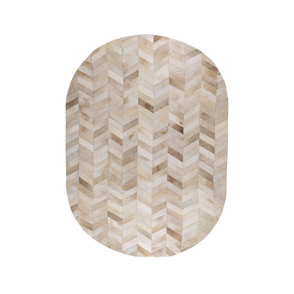 Joanne Beige Ovaal Vloerkleed 230x160cm PTMD - Vloerkleed - PTMD - livinglovely.nl