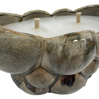 Jodie Green Ceramic Oval Outdoor Candle Circles Dripping L PTMD - Buitenkaars - PTMD - livinglovely.nl