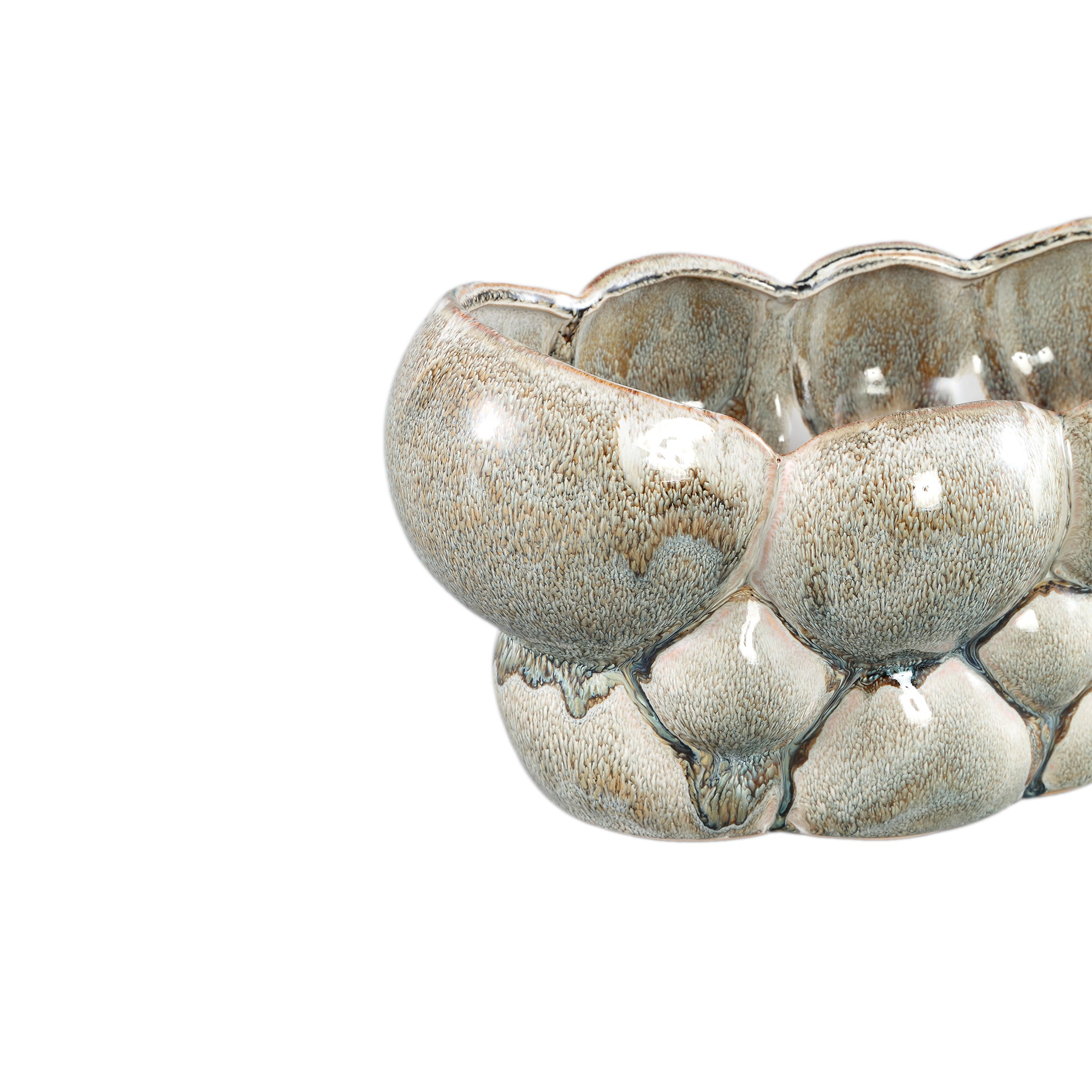 Jodie Green Ceramic Oval Outdoor Candle Circles Dripping L PTMD - Buitenkaars - PTMD - livinglovely.nl