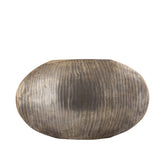 Jowad Antique Gold alu sheet pot rib low oval L - - PTMD - livinglovely.nl