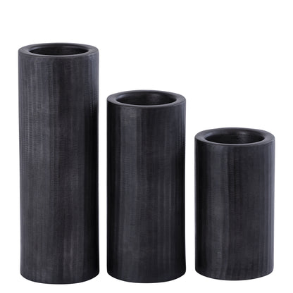 Jowad Graphite alu sheet Kandelaar rib L PTMD - Kandelaar - PTMD - livinglovely.nl