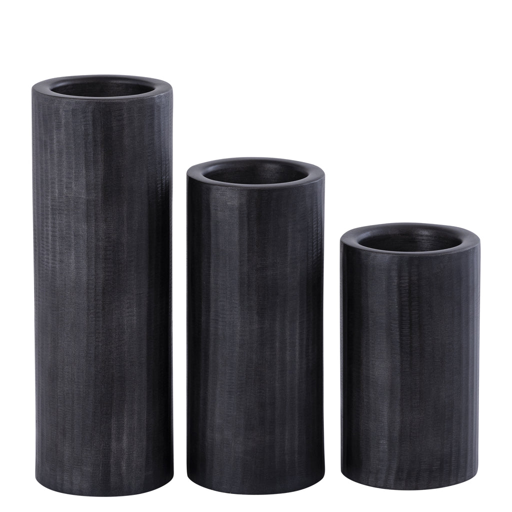 Jowad Graphite alu sheet Kandelaar rib S PTMD - Kandelaar - PTMD - livinglovely.nl