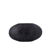 Jowad Graphite alu sheet pot ribbed low oval S - - PTMD - livinglovely.nl