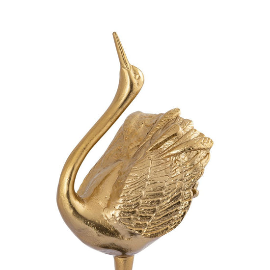 Joycee Gold casted alu swan statue closed wings PTMD