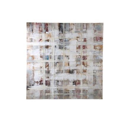 Julitta Cream canvas wall panel abstract mixture PTMD - Schilderij - PTMD - livinglovely.nl