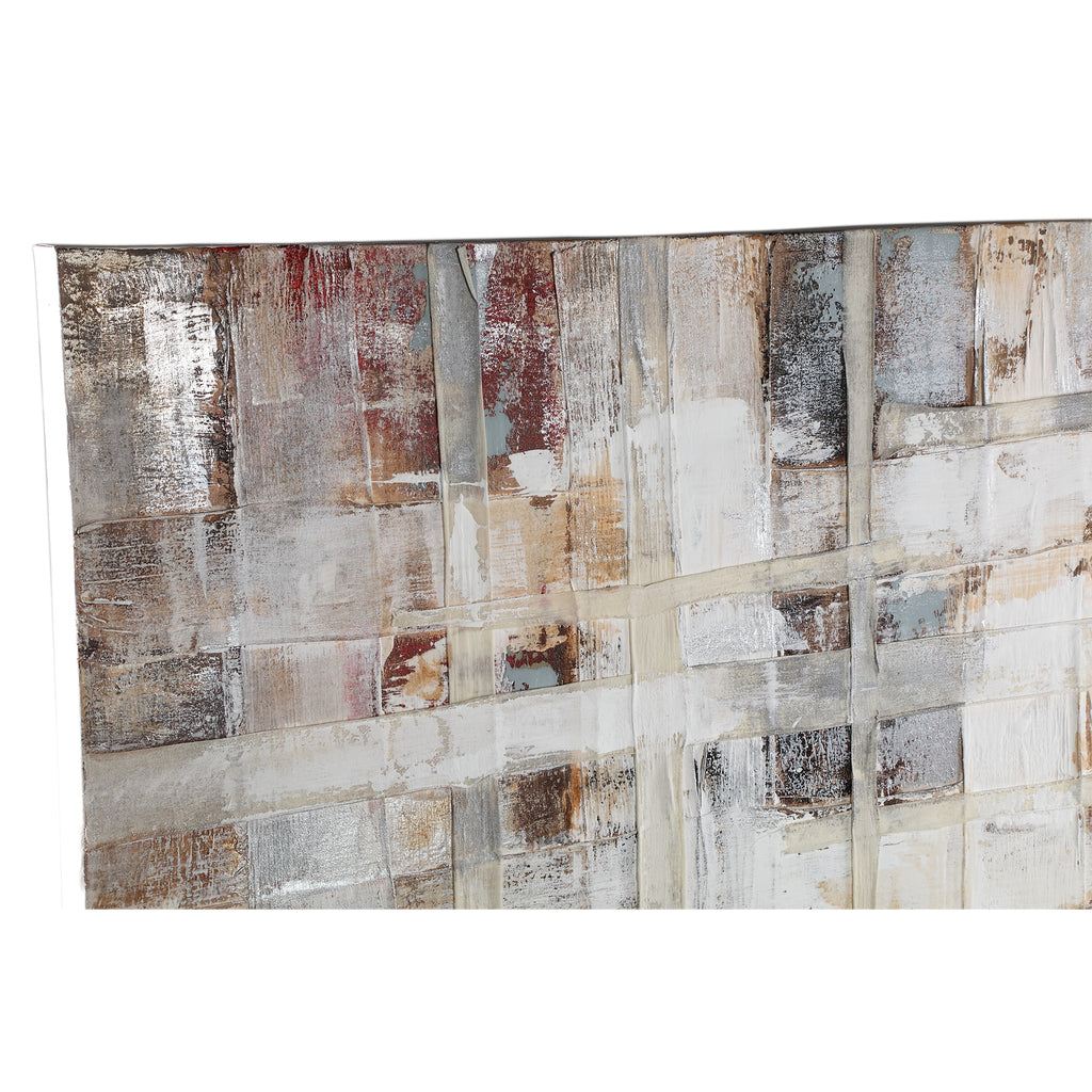 Julitta Cream canvas wall panel abstract mixture PTMD - Schilderij - PTMD - livinglovely.nl