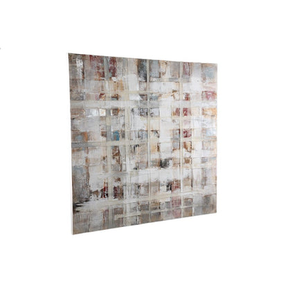 Julitta Cream canvas wall panel abstract mixture PTMD - Schilderij - PTMD - livinglovely.nl