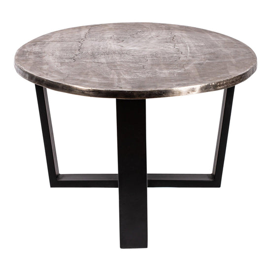 Juup Silver Iron Oval Coffeetable Black Frame PTMD , Salontafel , PTMD , livinglovely.nl