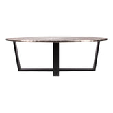 Juup Silver Iron Oval Coffeetable Black Frame PTMD , Salontafel , PTMD , livinglovely.nl