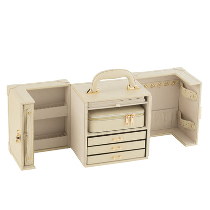 Juwelenkoffer Met Handvat Kunstleder Beige J-Line