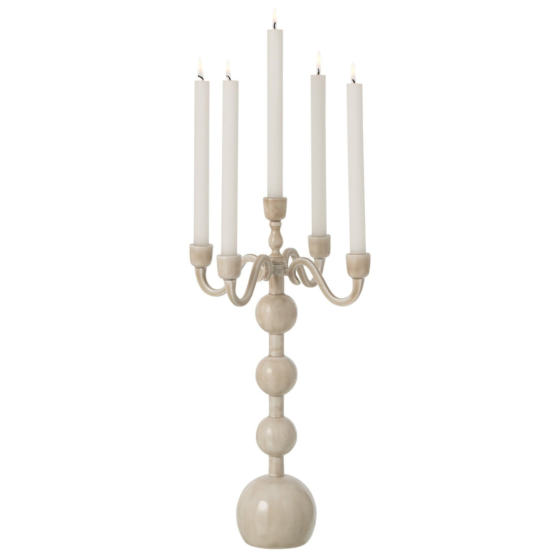 Kaarshouder 5 Armen Bal Aluminium Lichtbeige Large J-Line