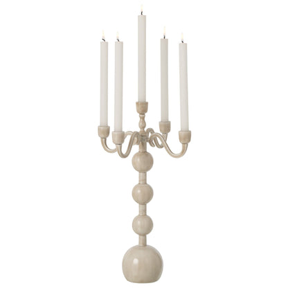 Kaarshouder 5 Armen Bal Aluminium Lichtbeige Large J-Line