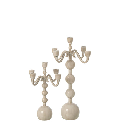 Kaarshouder 5 Armen Bal Aluminium Lichtbeige Large J-Line