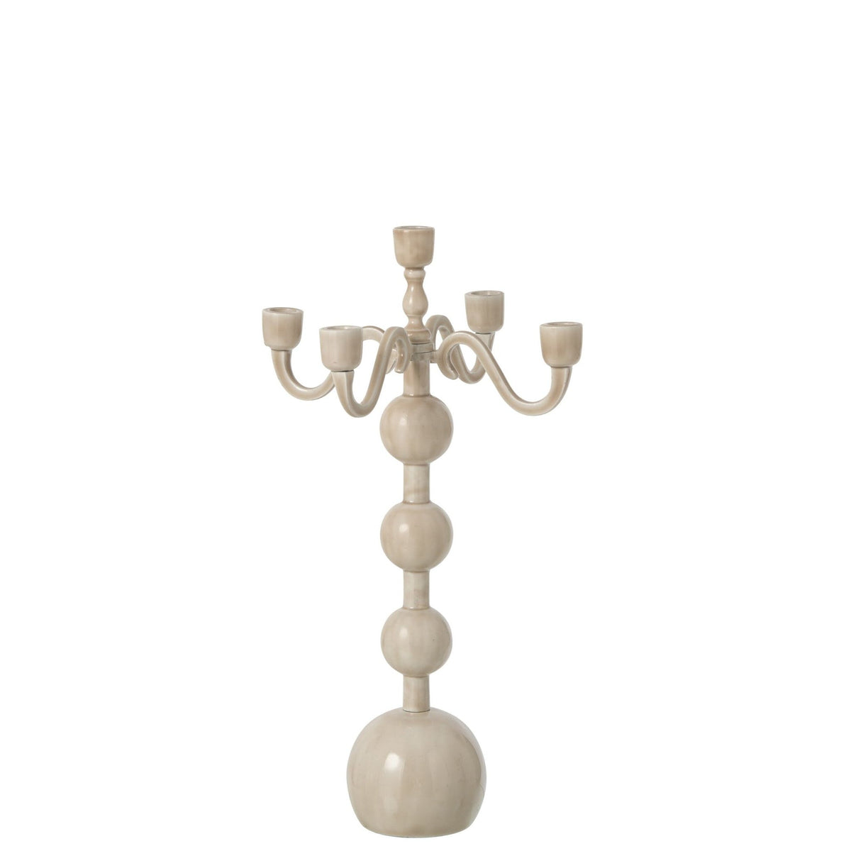 Kaarshouder 5 Armen Bal Aluminium Lichtbeige Large J-Line