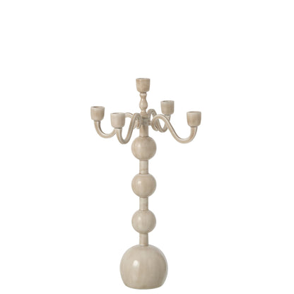 Kaarshouder 5 Armen Bal Aluminium Lichtbeige Large J-Line