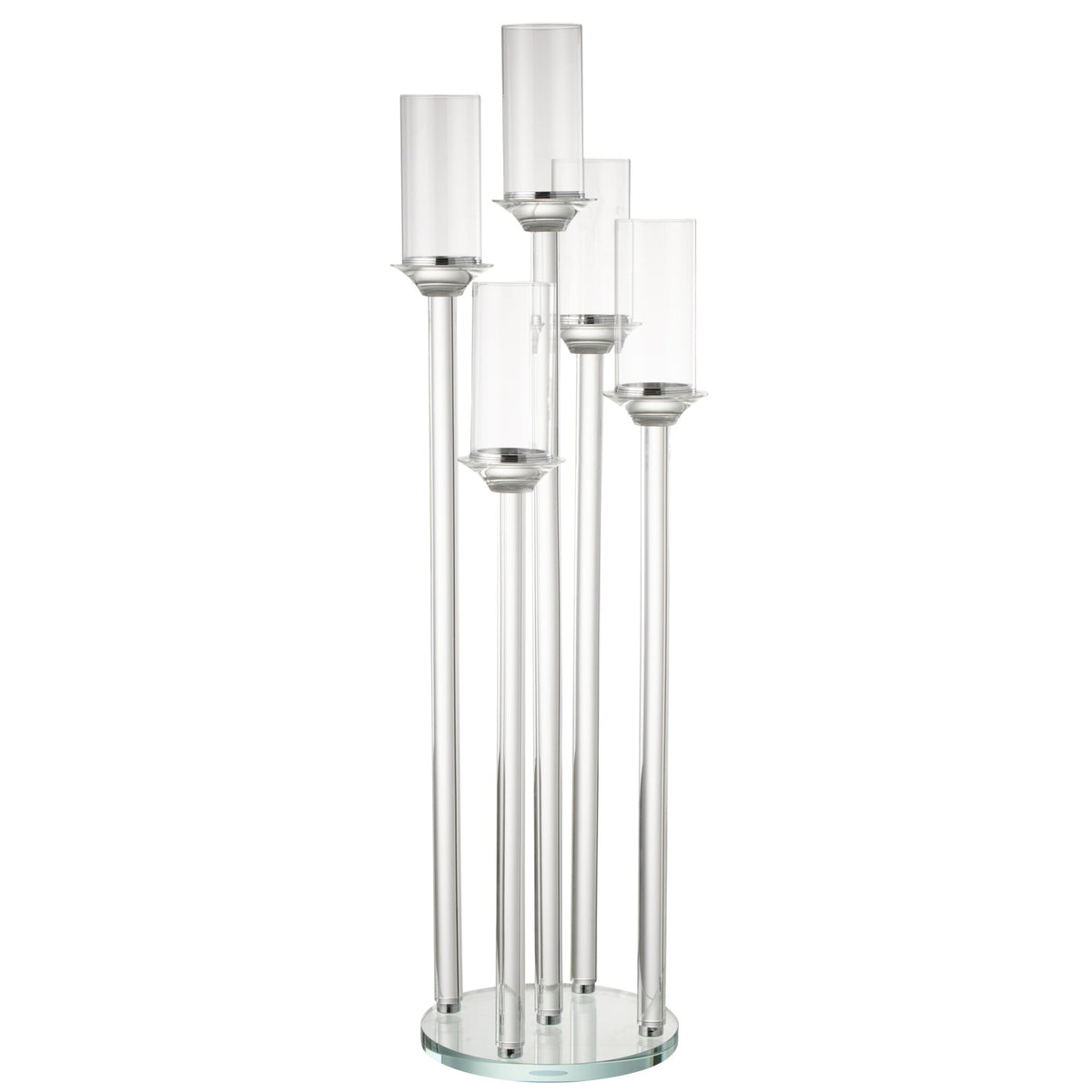 Kaarshouder 5 Groot Glas Transparant H100cm J-Line