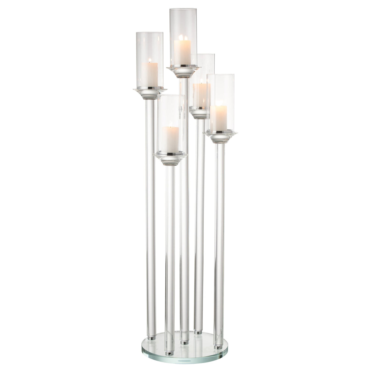 Kaarshouder 5 Groot Glas Transparant H100cm J-Line