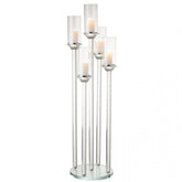 Kaarshouder 5 Groot Glas Transparant - Kandelaar - J-Line - livinglovely.nl