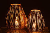 Kaarshouder Gala Ijzer Goud Large - Windlicht - J-Line - livinglovely.nl