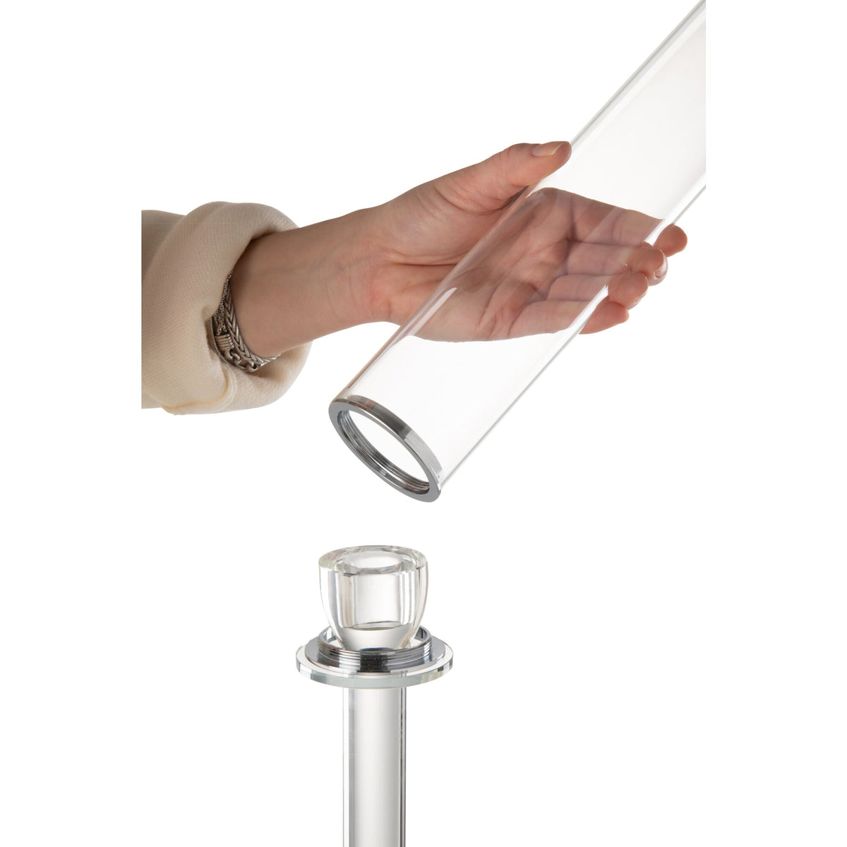 Kaarshouder Moira Glas Transparant Medium H100cm J-Line